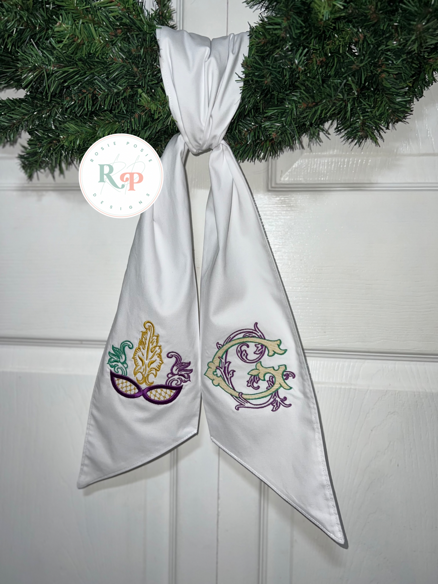 Mardi Gras Wreath Sash