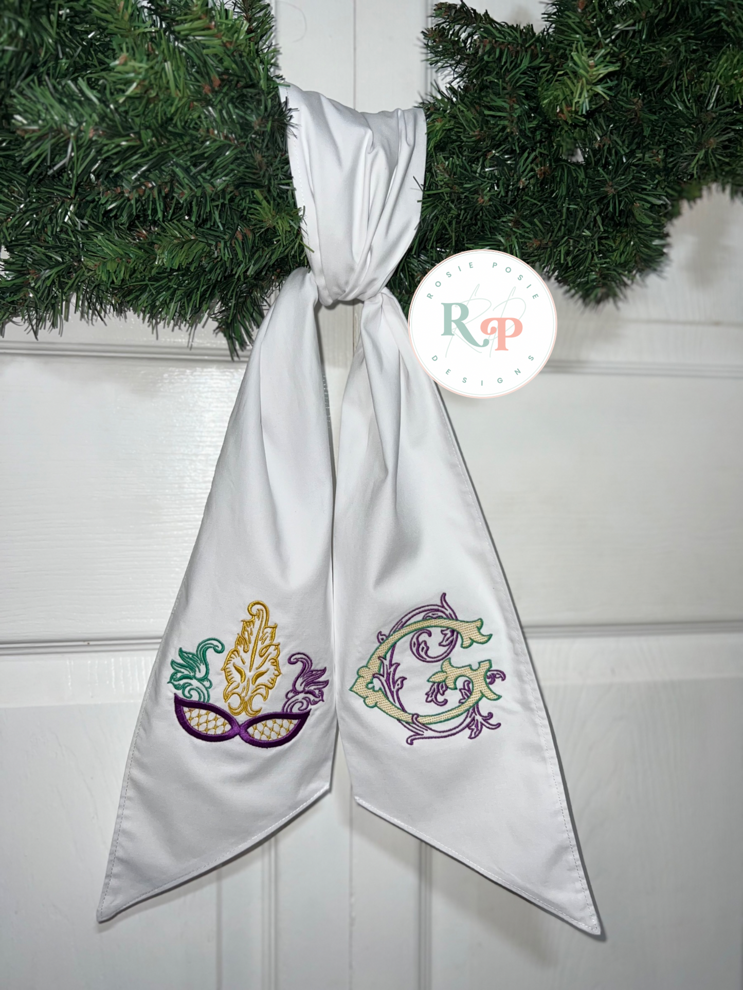 Mardi Gras Wreath Sash