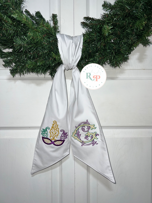 Mardi Gras Wreath Sash