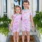 Pink Snow Cones Two Piece Pajama Short Set